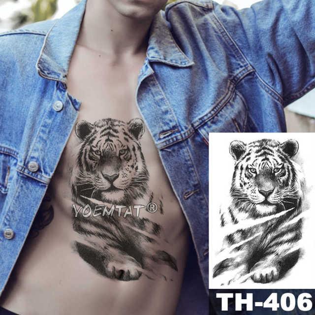 Realistic Temporary Lion Wolf Sticker Tattoo Waterproof  Elegant Body Arm Warrior Tattoo For Mens