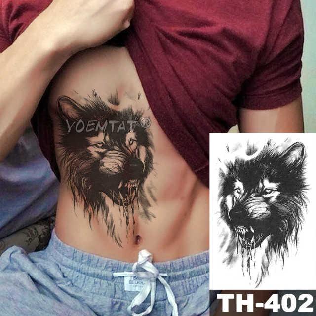 Realistic Temporary Lion Wolf Sticker Tattoo Waterproof  Elegant Body Arm Warrior Tattoo For Mens