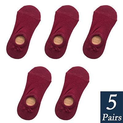 Women's Cute Cotton Invisible No Show Non-Slip Summer Candy Solid Color Silicone Short Socks Fashion Thin Ankle Boat Socks