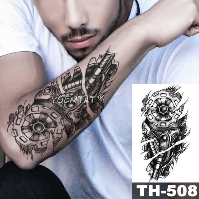 Gladiator Temporary Tattoo Sticker Flower Waterproof Big Modern Womens Mens Body Tattoo Luxury Design