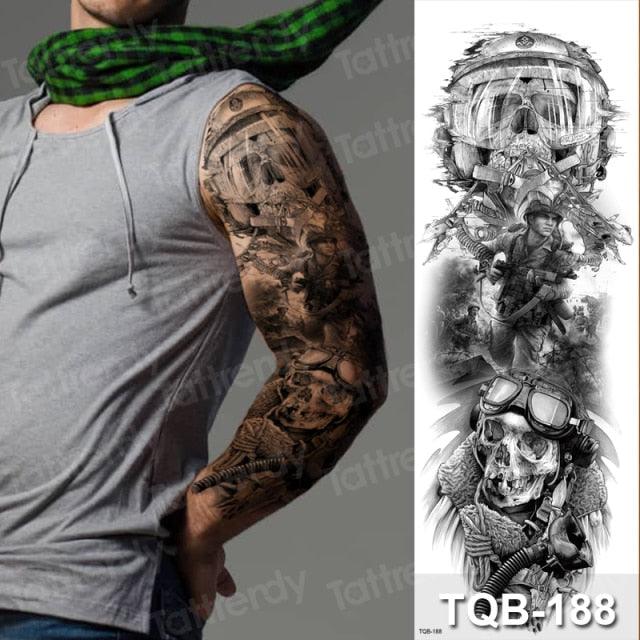 Luxury Black Temporary Tattoo Waterproof Big Lion Tattoo For Body Arm Legs Modern Large Design