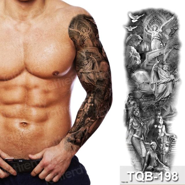 Luxury Black Temporary Tattoo Waterproof Big Lion Tattoo For Body Arm Legs Modern Large Design