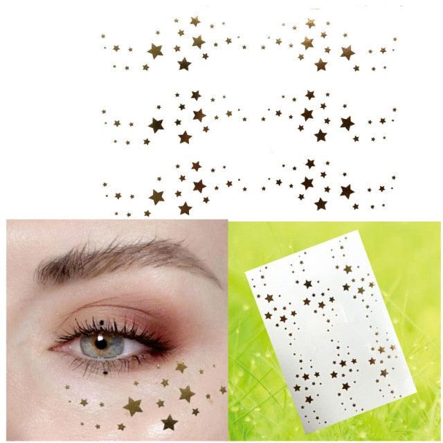 Luxury Flash Metallic Waterproof Temporary Tattoo Gold Silver Flower Tattoo Sticker Long Lasting Gold Design For Womens