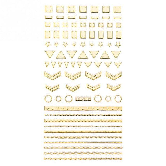 Gold 3D Nail Sticker Curve Stripe Lines Nails Stickers Gradient Adhesive Striping Tape Nail Foil Nail Art Stickers Decals Silver Strip Line Nail Decal Self-Adhesive 3D Wave Decal Decoration Metallic Curve Design Decoration for Women Girls