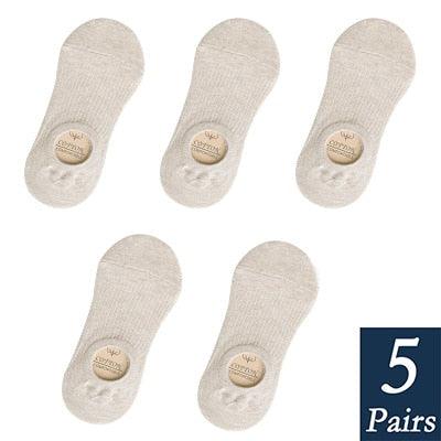 Women's Cute Cotton Invisible No Show Non-Slip Summer Candy Solid Color Silicone Short Socks Fashion Thin Ankle Boat Socks