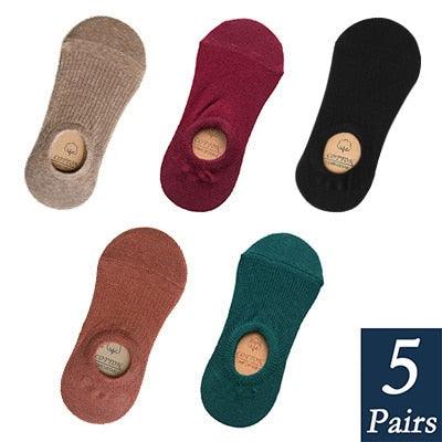 Women's Cute Cotton Invisible No Show Non-Slip Summer Candy Solid Color Silicone Short Socks Fashion Thin Ankle Boat Socks