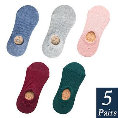Women's Cute Cotton Invisible No Show Non-Slip Summer Candy Solid Color Silicone Short Socks Fashion Thin Ankle Boat Socks