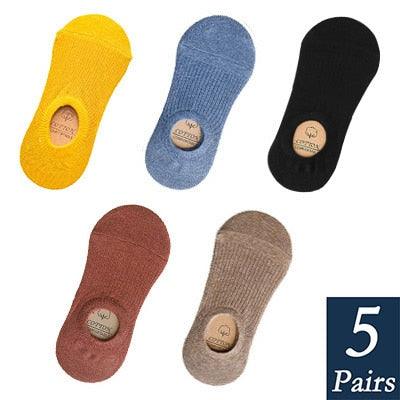 Women's Cute Cotton Invisible No Show Non-Slip Summer Candy Solid Color Silicone Short Socks Fashion Thin Ankle Boat Socks