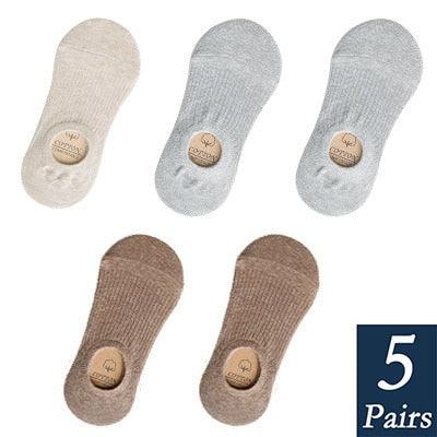 Women's Cute Cotton Invisible No Show Non-Slip Summer Candy Solid Color Silicone Short Socks Fashion Thin Ankle Boat Socks