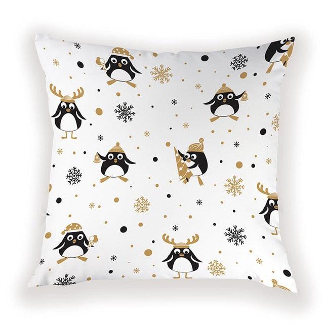 New Year Christmas Decorations Pillows Cover Christmas Décor for Home Christmas Tree Snowflake Snowman Reindeer Home Decor Throw Pillow Case Cushion Cover Santa Merry Christmas Gift Xmas 45x45cm