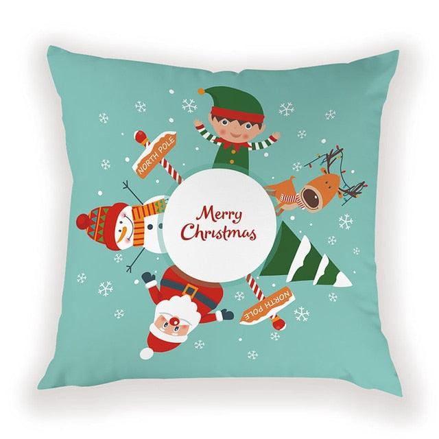 New Year Christmas Decorations Pillows Cover Christmas Décor for Home Christmas Tree Snowflake Snowman Reindeer Home Decor Throw Pillow Case Cushion Cover Santa Merry Christmas Gift Xmas 45x45cm