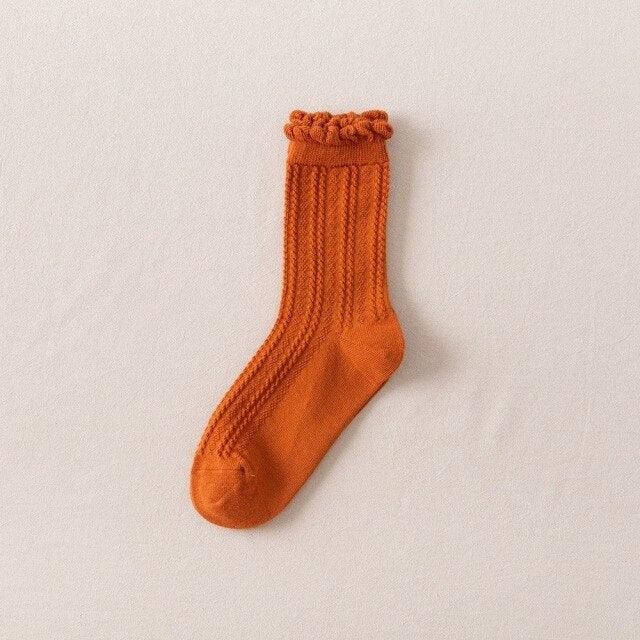 Ruffle Frilly Socks Kawaii Cotton Socks Cute Women Solid Color Warm Winter Running Cycling Climbing Unisex socks For Men And Women