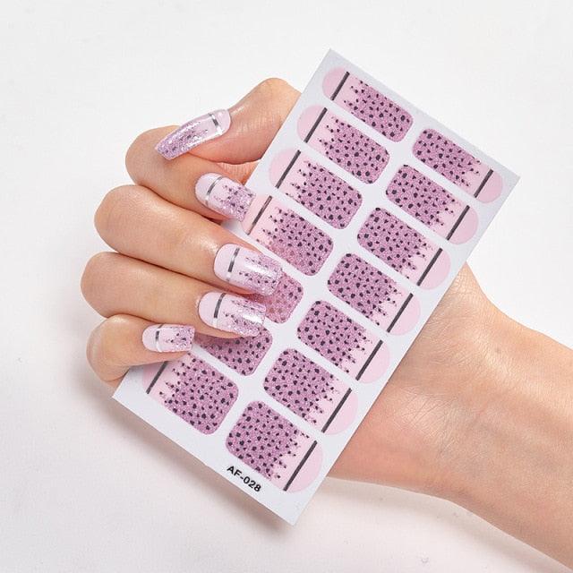 Full Cover Nail Stickers Nail Polish Nail Decoration Nails Sticker Designer Self Adhesive Nail Sticker Creative Nail Art Sticker Sticker Nail Decorations Accessories Metal Curve Stripe Lines Design Letter Nail Sticker Adhesive Decoration Template