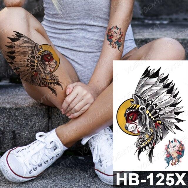 New Big Butterfly Waterproof Temporary Sticker Tattoo Elegant Black Colorful Tattoos Rose For Women Men