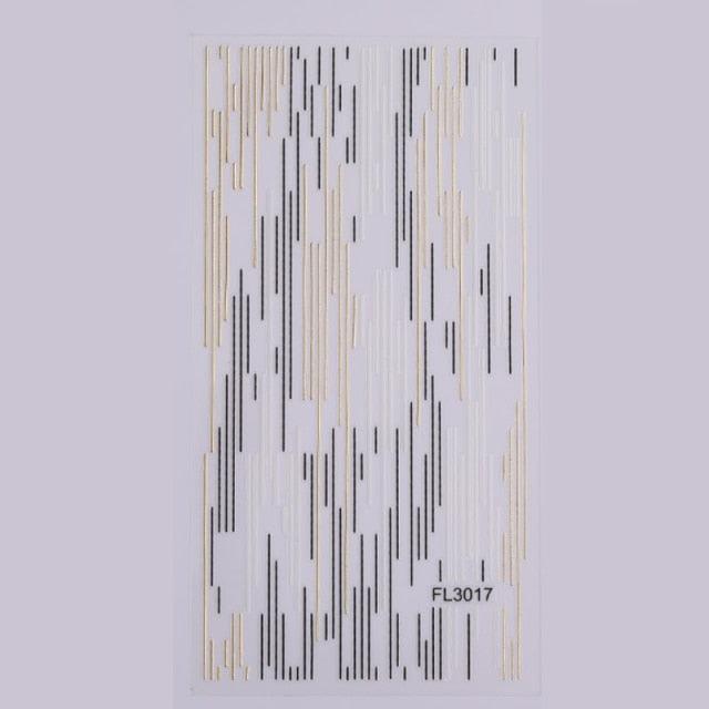 Gold Silver 3D Nail Sticker Curve Stripe Lines Nails Stickers Gradient Adhesive Striping Tape Nail Art Stickers Decal Decoration Metallic Curve Strip Line Nail Decal Self-Adhesive 3D Wave Design Decoration for Women Girls