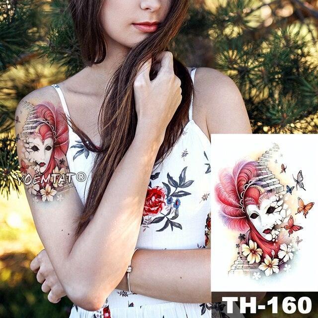 Gladiator Temporary Tattoo Sticker Flower Waterproof Big Modern Womens Mens Body Tattoo Luxury Design