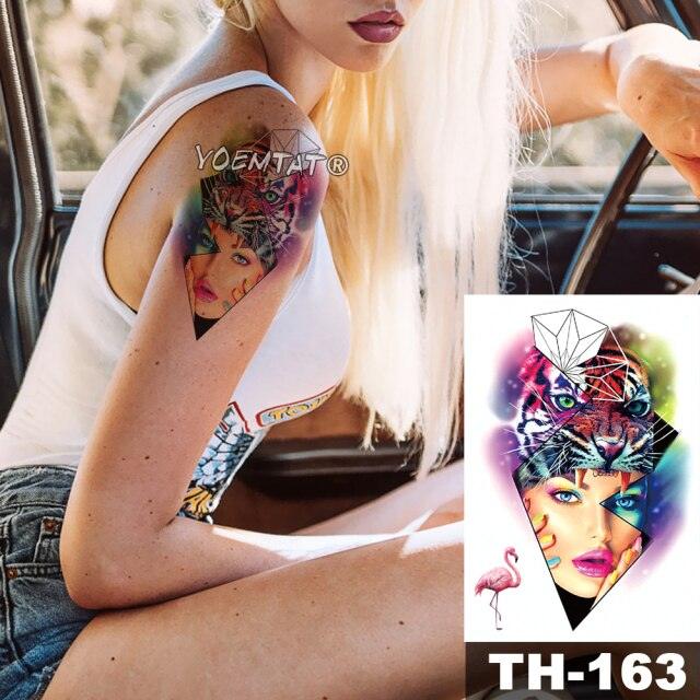 Gladiator Temporary Tattoo Sticker Flower Waterproof Big Modern Womens Mens Body Tattoo Luxury Design