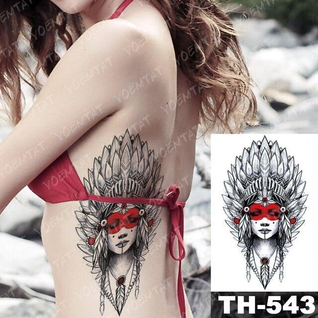 Gladiator Temporary Tattoo Sticker Flower Waterproof Big Modern Womens Mens Body Tattoo Luxury Design