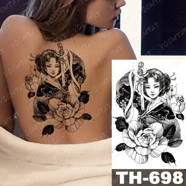 Gladiator Temporary Tattoo Sticker Flower Waterproof Big Modern Womens Mens Body Tattoo Luxury Design