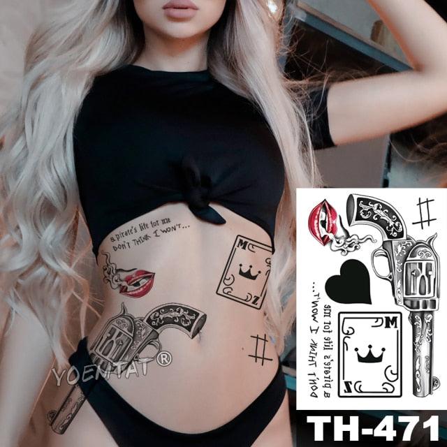 Gladiator Temporary Tattoo Sticker Flower Waterproof Big Modern Womens Mens Body Tattoo Luxury Design