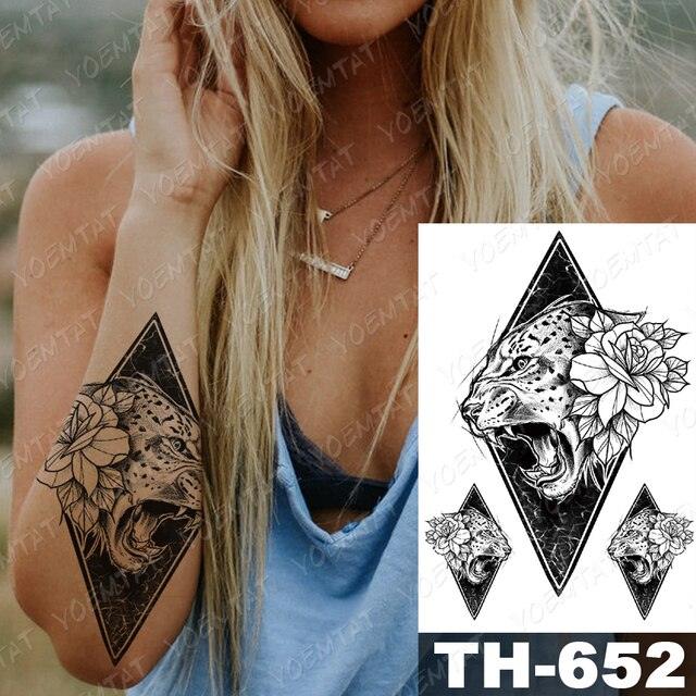 Gladiator Temporary Tattoo Sticker Flower Waterproof Big Modern Womens Mens Body Tattoo Luxury Design