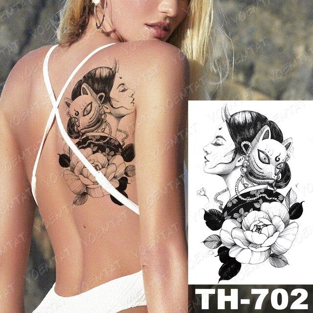 Gladiator Temporary Tattoo Sticker Flower Waterproof Big Modern Womens Mens Body Tattoo Luxury Design