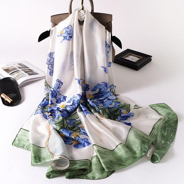 New Brand Designer Luxury  Winter Long Silk Scarf Shawls Wraps Print Cotton Scarf Stylish Head Wraps Scarves Hijabs Neck Scarves Lady Hijab For Female