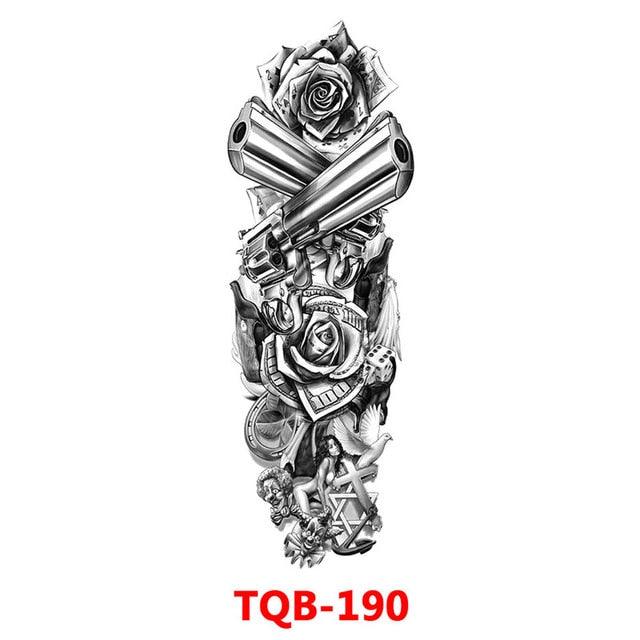Full Arm Large Size Sleeve Temporary Sticker Dragon Tattoo Waterproof Body Art Realistic 3D Design For Mens