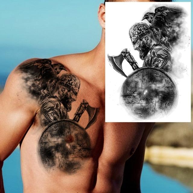 Big Black Tiger Tattoos Waterproof Leopard Tatoos Large Monster Body Arm Legs Tattoo Cool Tiger Face Temporary Tattoos For Women Men