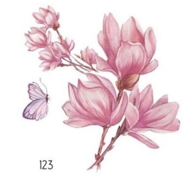 Temporary 3D Rose Flower Tattoos Sticker Body Art Tattoo Sticker Waterproof Luxury Tattoo Rose Lotus Flower Fashion Sticker For Womens