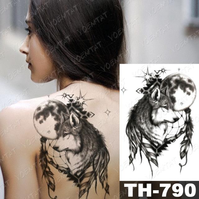 Luxury Big Waterproof Temporary Sticker Tattoo Large Flowers And Animals Body Tattos For Womens