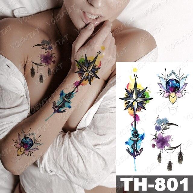 Luxury Big Waterproof Temporary Sticker Tattoo Large Flowers And Animals Body Tattos For Womens