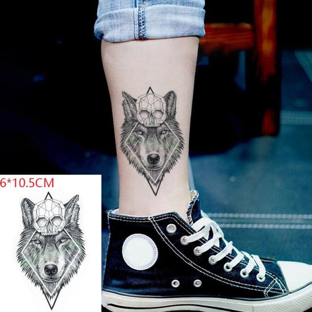 Elegant Black Waterproof Temporary Tattoo Stickers Moon Hill Modern Body Art Stickers Hand Foot High Quality For Womens