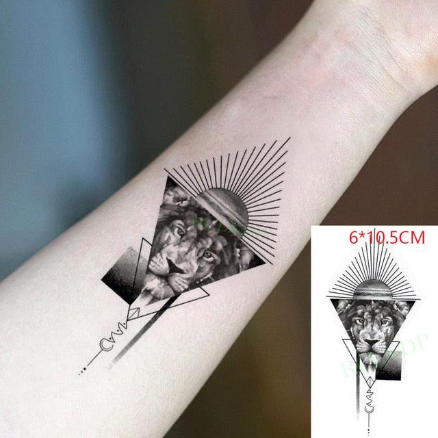 Elegant Black Waterproof Temporary Tattoo Stickers Moon Hill Modern Body Art Stickers Hand Foot High Quality For Womens