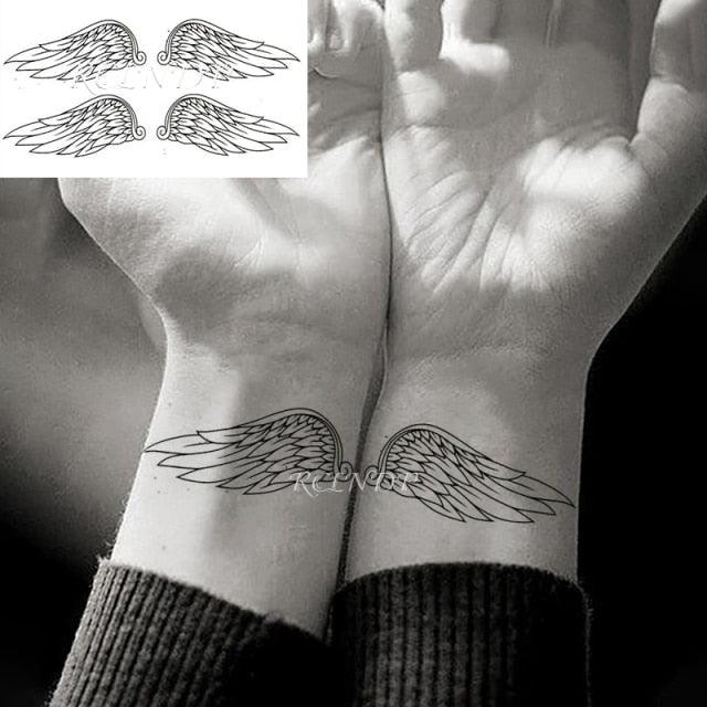 Elegant Black Waterproof Temporary Tattoo Stickers Moon Hill Modern Body Art Stickers Hand Foot High Quality For Womens