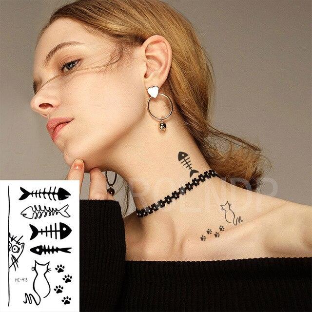 Elegant Black Waterproof Temporary Tattoo Stickers Moon Hill Modern Body Art Stickers Hand Foot High Quality For Womens
