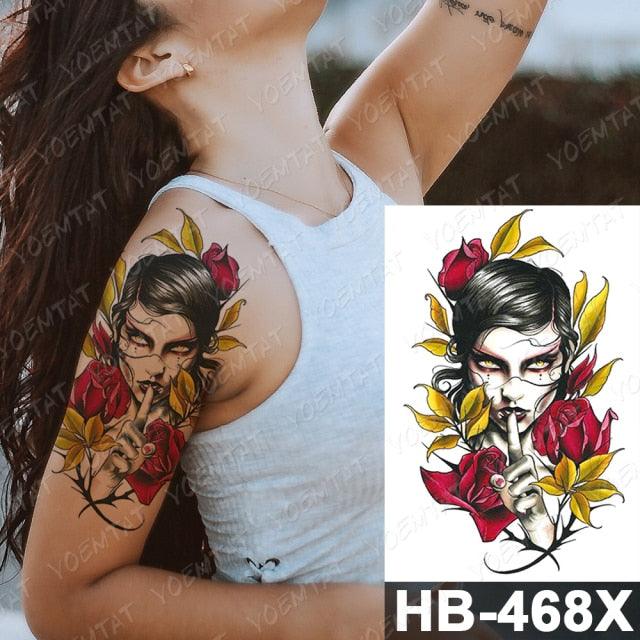 Different Stylish Waterproof Temporary Tattoo Sticker Heart Knife Angel Makeup Tattoos For Women Men