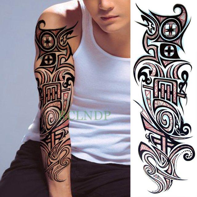 Extra Large Full Arm Leg Body Hand Waterproof Fake Tattoo Stickers Temporary Realistic Black Modern Mens Tattoo