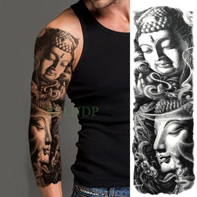 Extra Large Full Arm Leg Body Hand Waterproof Fake Tattoo Stickers Temporary Realistic Black Modern Mens Tattoo
