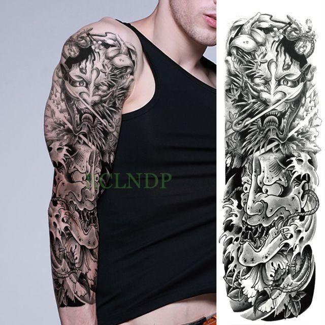 Extra Large Full Arm Leg Body Hand Waterproof Fake Tattoo Stickers Temporary Realistic Black Modern Mens Tattoo