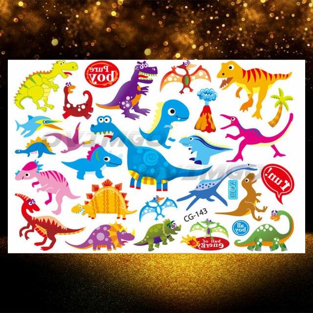 Small 3D Dinosaur Temporary Sticker Tattoos Colorful Tiny Tattoos For Party Children