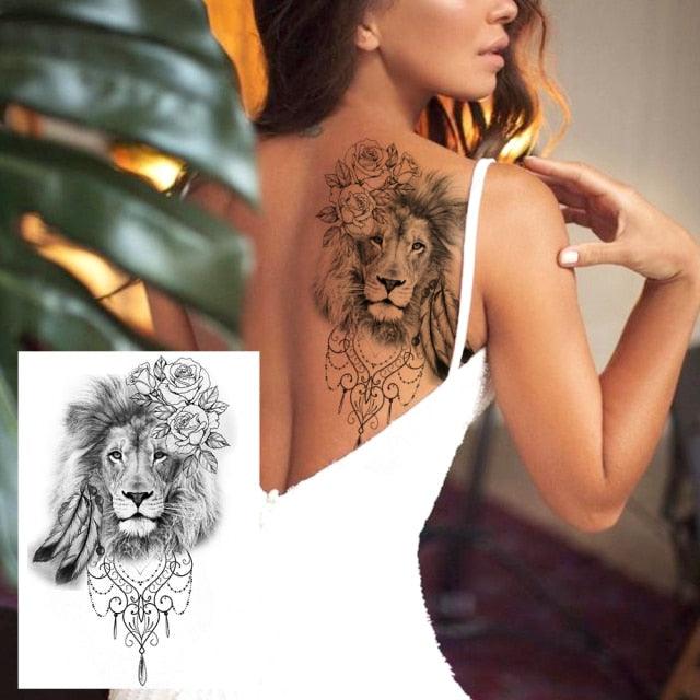 Realistic Tattoos Temporary Womens Flower Sticker Tattoos Waterproof Women Body Art Fake Legs Tattoo Stickers