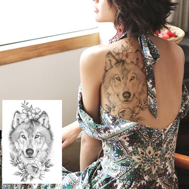 Realistic Tattoos Temporary Womens Flower Sticker Tattoos Waterproof Women Body Art Fake Legs Tattoo Stickers