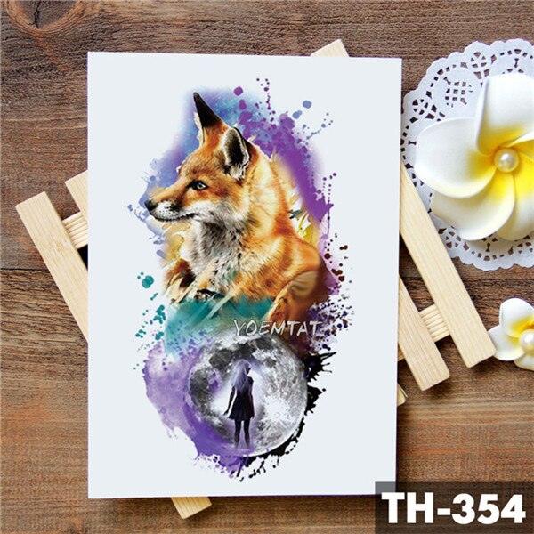 Realistic 3D Wolf Moon Temporary Tattoo Sticker Waterproof Stylish Body New Luxury Animal Tattoo For Men Women