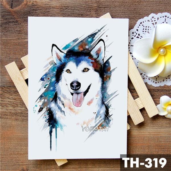 Realistic 3D Wolf Moon Temporary Tattoo Sticker Waterproof Stylish Body New Luxury Animal Tattoo For Men Women