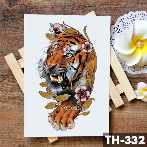 Realistic 3D Wolf Moon Temporary Tattoo Sticker Waterproof Stylish Body New Luxury Animal Tattoo For Men Women