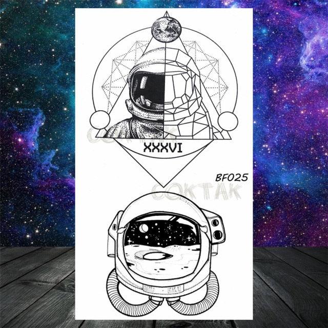 Realistic Small Planets Temporary Tattoos Arm Waterpoof Black Sticker Space Planets For Girls And Boys
