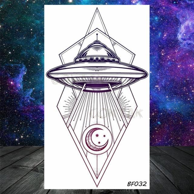 Realistic Small Planets Temporary Tattoos Arm Waterpoof Black Sticker Space Planets For Girls And Boys