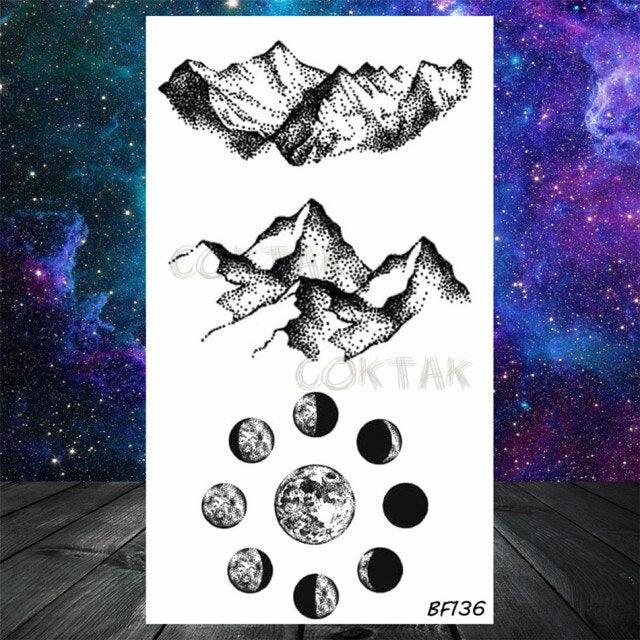 Realistic Small Planets Temporary Tattoos Arm Waterpoof Black Sticker Space Planets For Girls And Boys