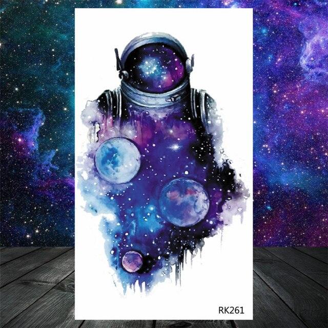 Realistic Small Planets Temporary Tattoos Arm Waterpoof Black Sticker Space Planets For Girls And Boys